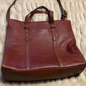 Fossil Chestnut Leather Messenger Bag